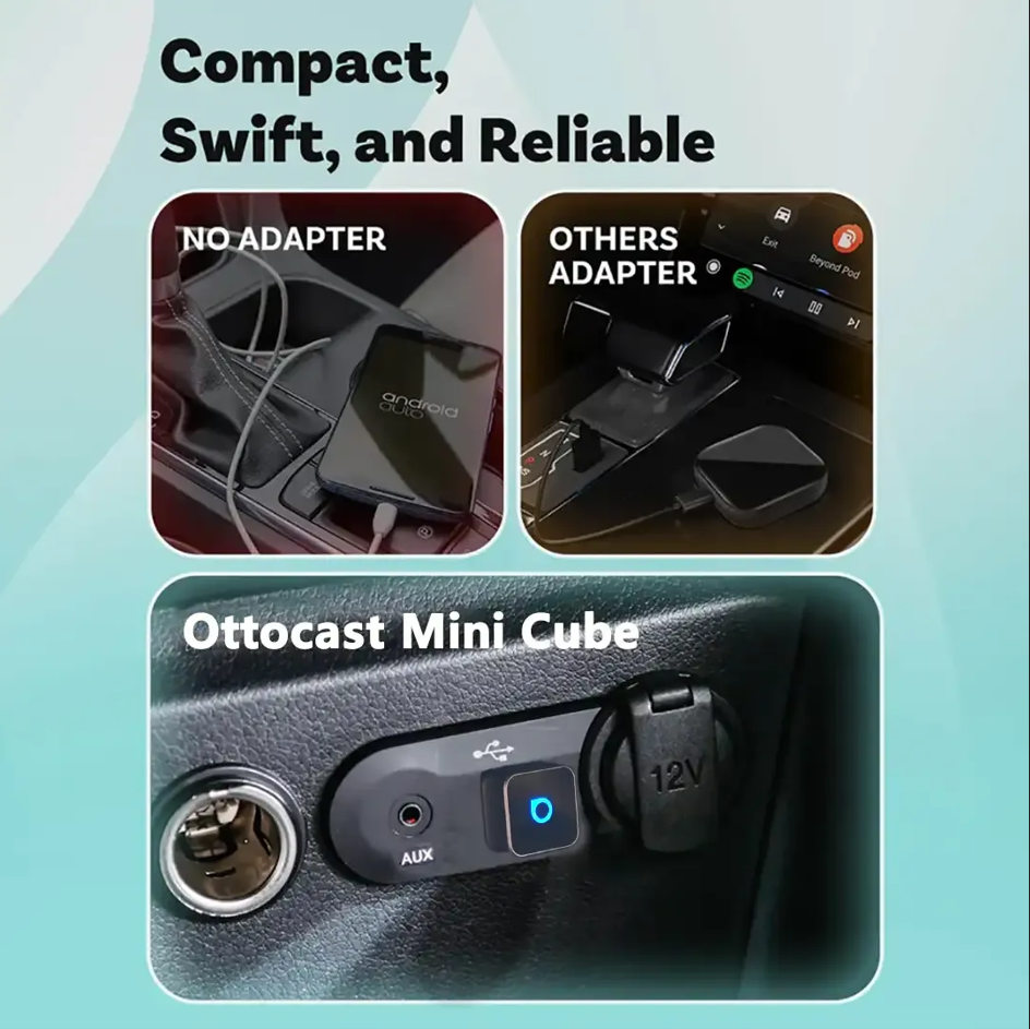 Ottocast 3.0 Mini Wireless CarPlay & Android Auto Adapter
