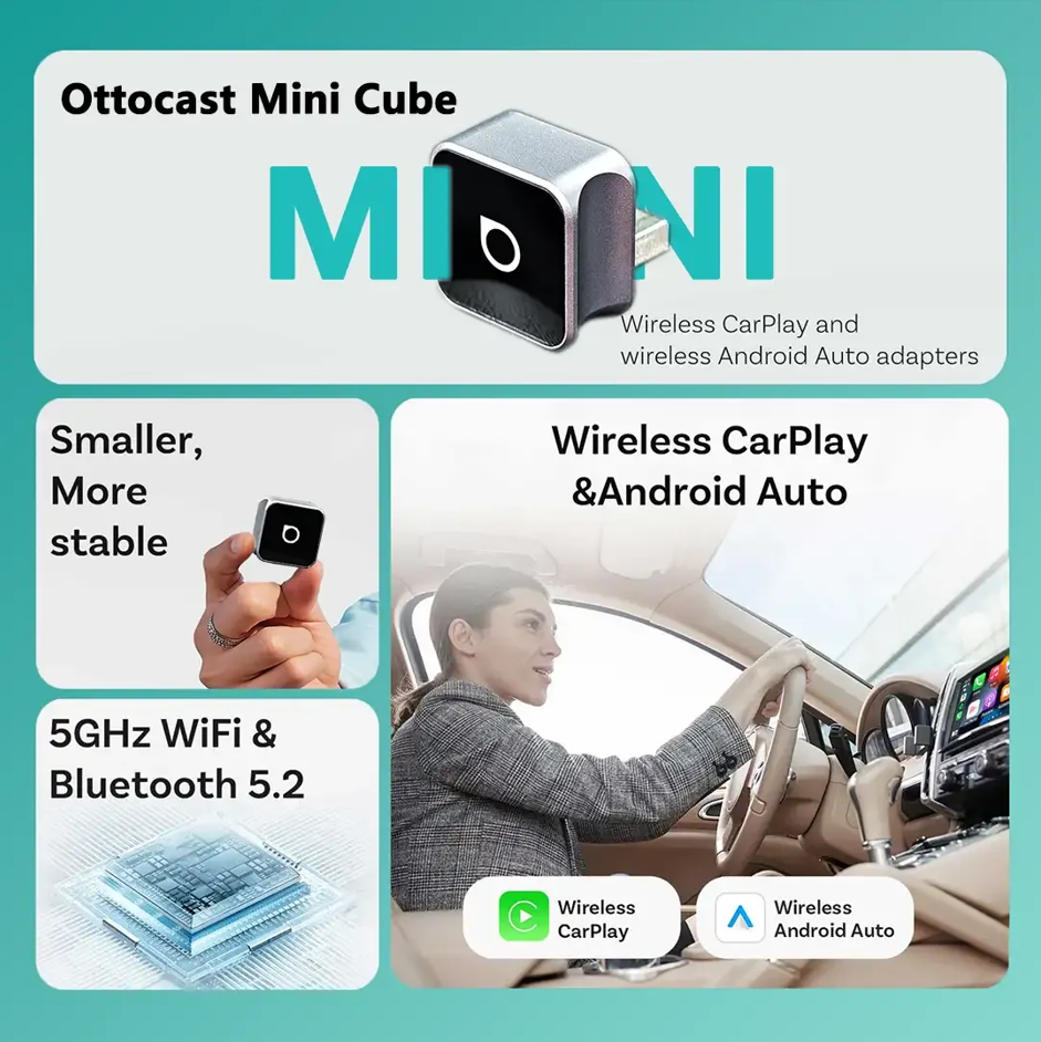 Ottocast 3.0 Mini Wireless CarPlay & Android Auto Adapter